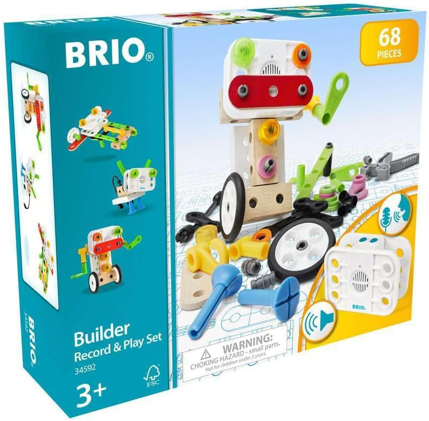 BRIO Builder 34591 Motor-Konstruktionsset 120 TLG. - Set mit Motor zum Konstruieren von Hubschraubern, Autos und beweglichen Objekten Builder Konstruktionssystem - Für Kinder ab 3 Jahren