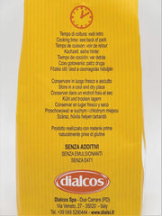 Paste Dialsi în formă de stea, paste fără gluten din porumb și orez, trase în bronz, ingrediente 100% italiene, fără aditivi, se gătește în 8-9 minute, pachet de 300g