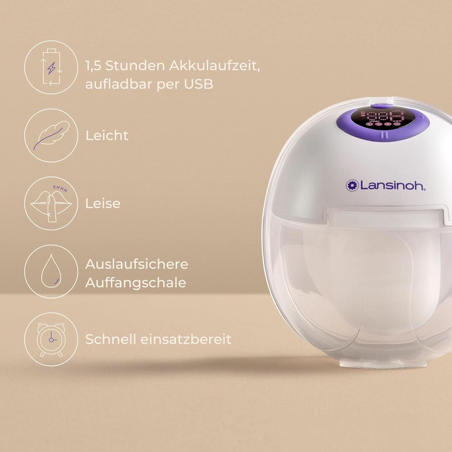 Lansinoh Pompă de sân electrică portabilă Accesorii Hrana si Alaptare Bebe Naty Shop