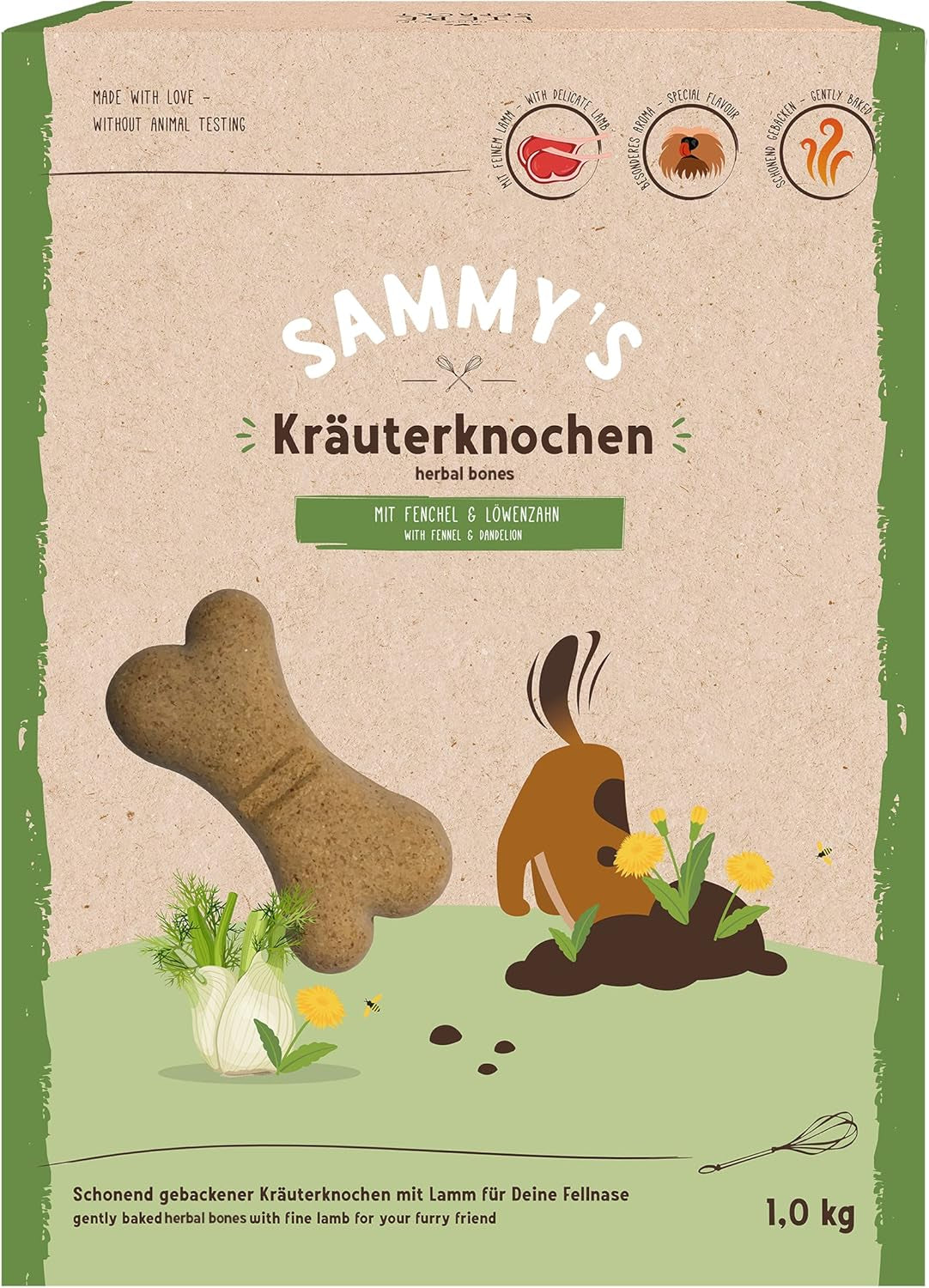 Monede de muesli Sammy's | Gustări crocante coapte pentru câini | Monede de muesli din 5 cereale pentru prietenul tău blănos de talie mare (peste 30 kg) | 1 kg