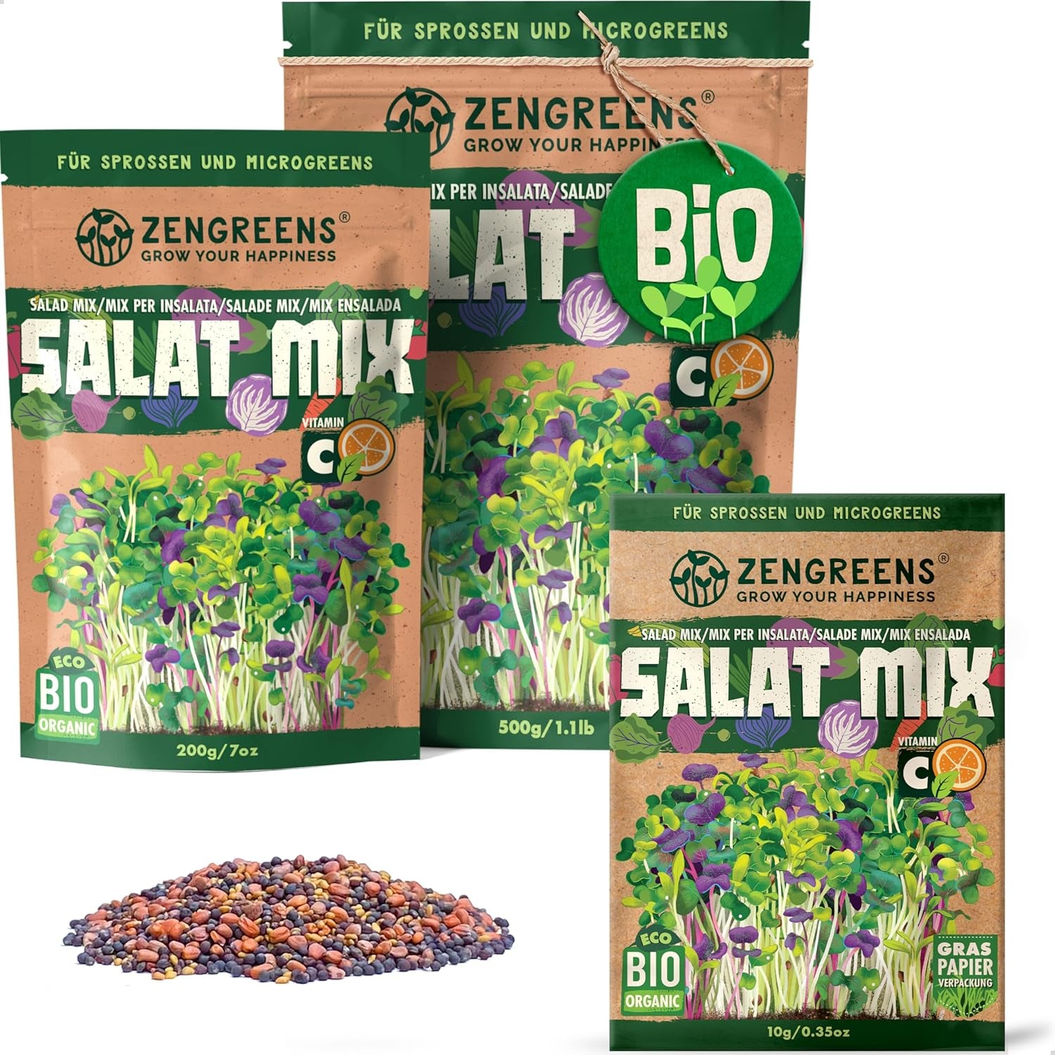 Bio Sonnenblumen Samen - Wähle Zwischen 10G, 200G Und 500G - Sonnenblume Mit Keimrate Von Über 97% - Keimsprossen - Sonnenblumensamen Zum Sprossen Ziehen - Wiederverschließbare Verpackung