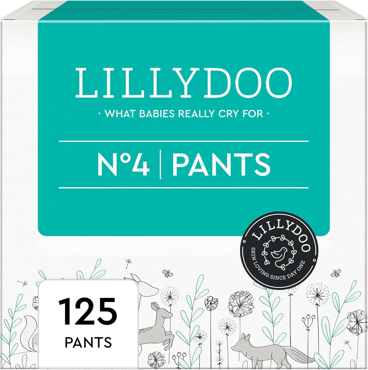 Pantaloni LILLYDOO prietenoși cu pielea, mărimea 5 (12-17 kg), cutie lunară (105 bucăți)