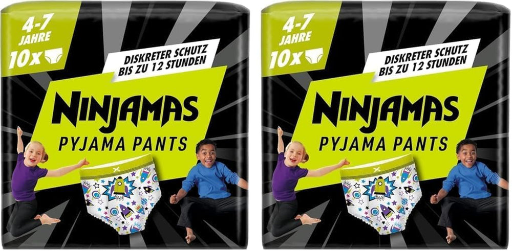 Pantaloni de pijama Spaceship, 10 pantaloni absorbanți de noapte, 7 ani, 17kg-30kg, protecție împotriva scurgerilor pentru întreaga noapte