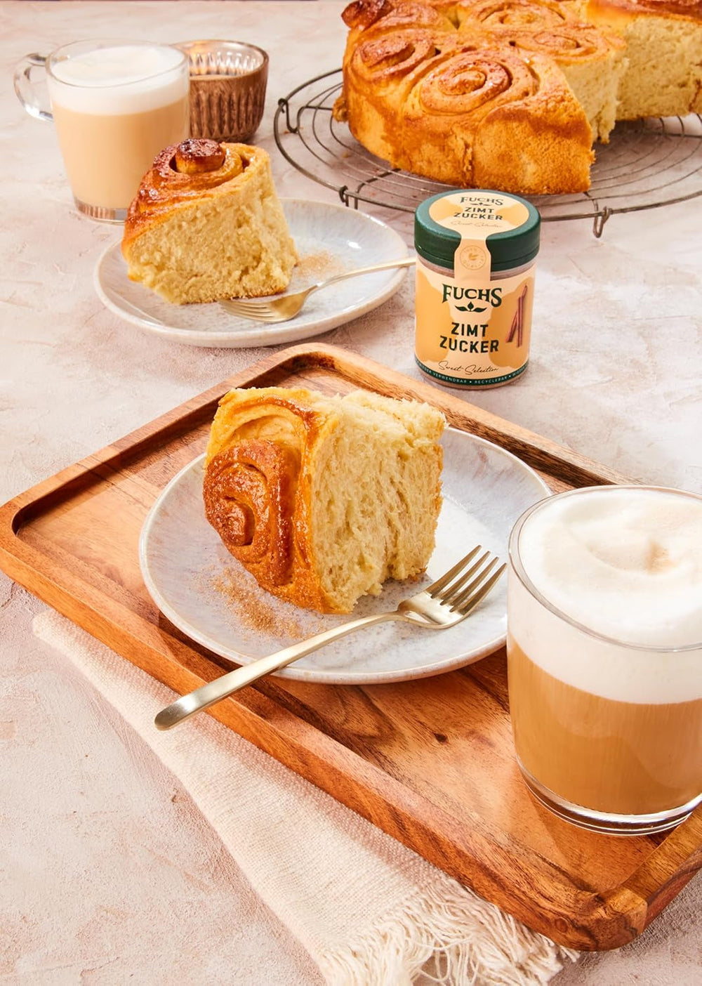 Fuchs Gewürze - Zimt Zucker - Klassiches Gewürz für Milchreis, Pfannkuchen oder Waffeln - aus natürlichen Zutaten - 100 g in wiederverwendbarer, recyclebarer Dose