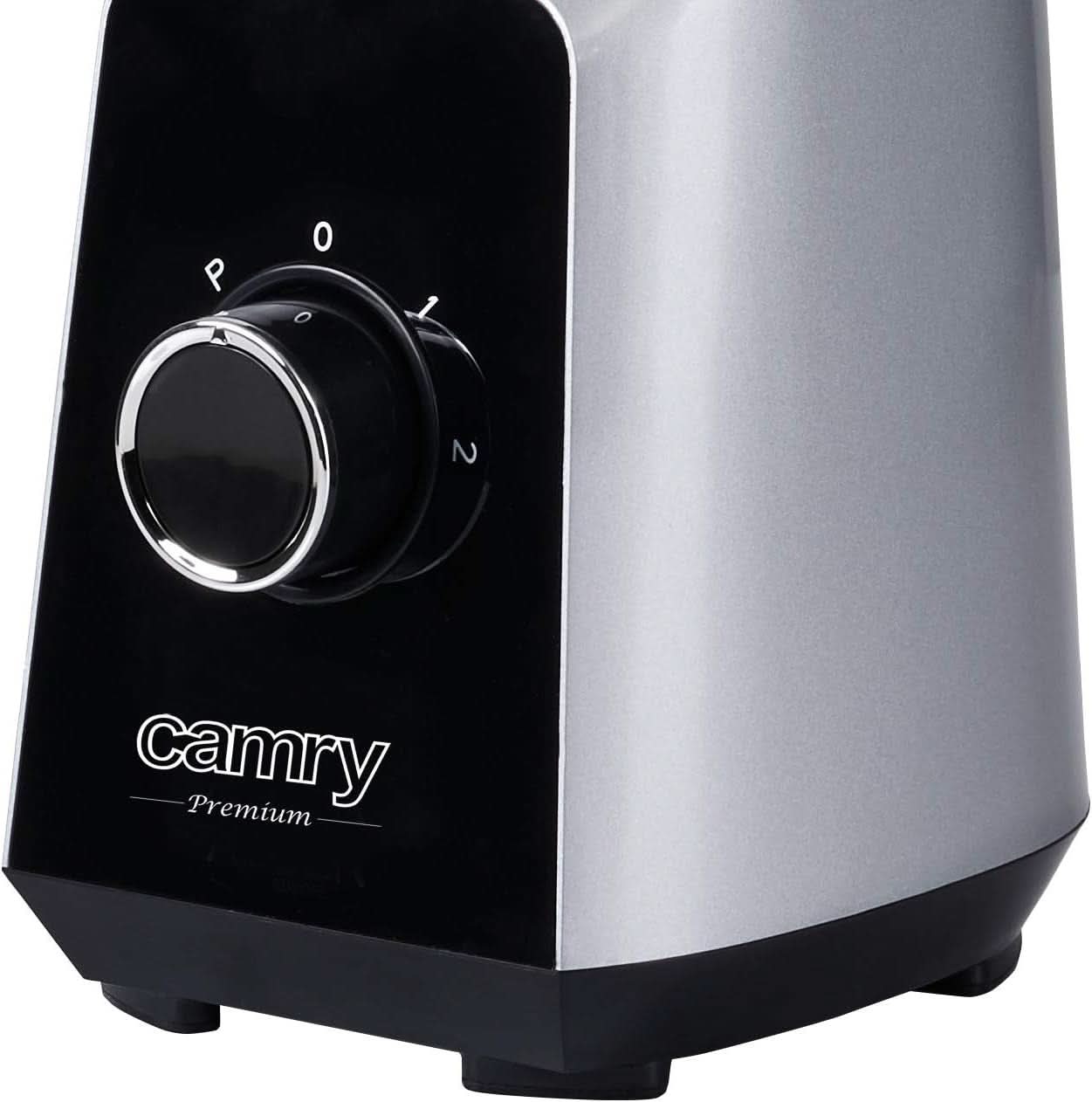 CR 4077 Standmixer Mit 1,5L Glasbehälter, Smoothie Maker, Hochleistungsmixer, Mahlung, Eis-Zerkleinerung, Pulsfunktion, Edelstahlklingen, 2 Geschwindigkeiten, 1000W, Schwarz/Silber Bucatarie Naty Shop