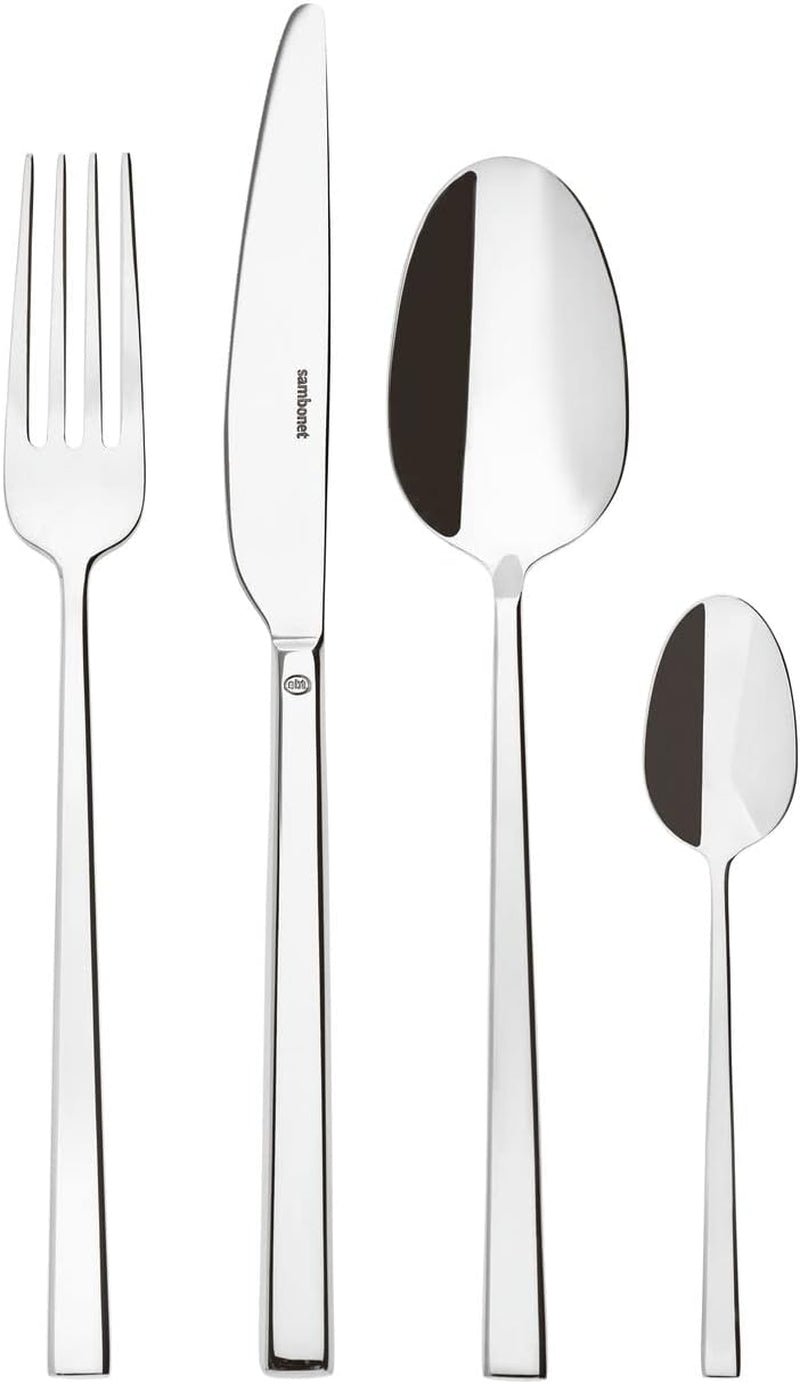 Sambonet 52562-N2 Rock oțel inoxidabil - Set de tacâmuri monobloc din oțel inoxidabil 18/10 Bucatarie Naty Shop Set 6 persoane - 24 bucăți