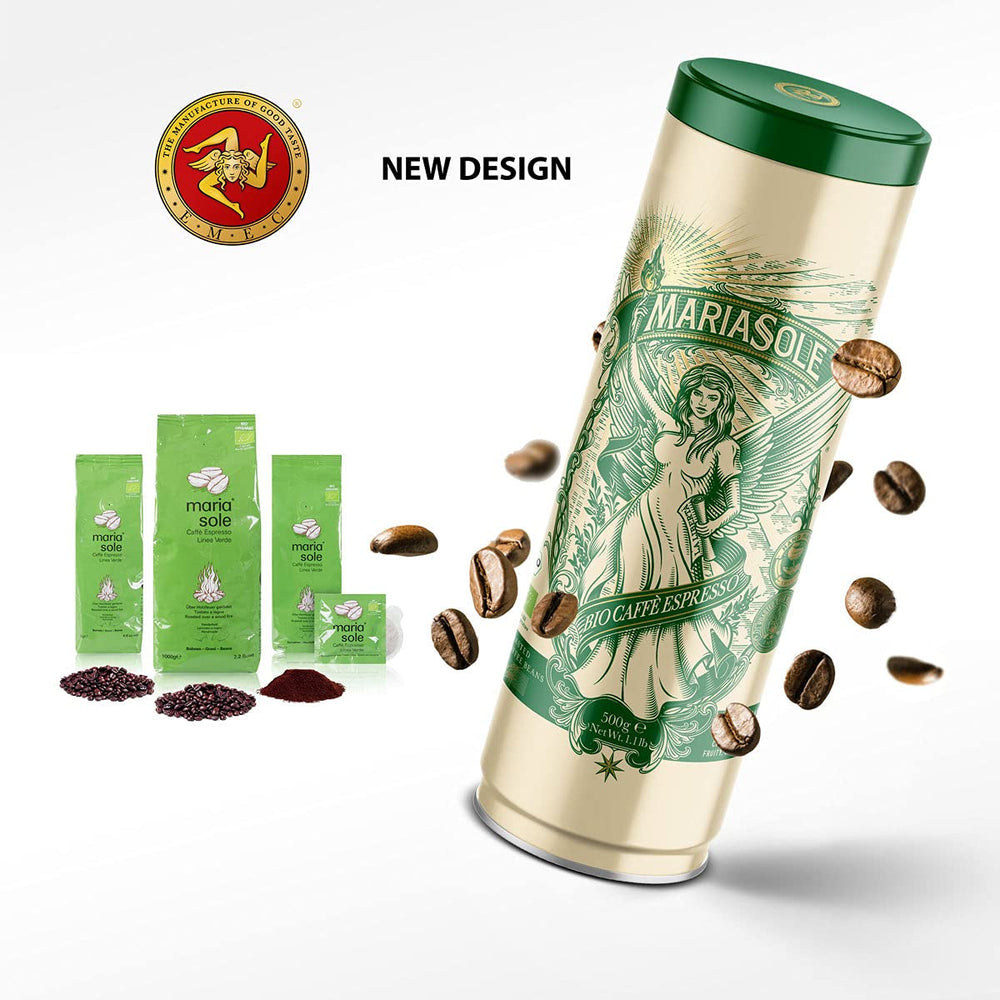 Cafea Espresso Organică, Pliculețe 250g - Prăjită Tradițional la Foc de Lemne, Artizanală - Boabe de Cafea Organică Premium pentru Espressoare Automate și Portafiltru