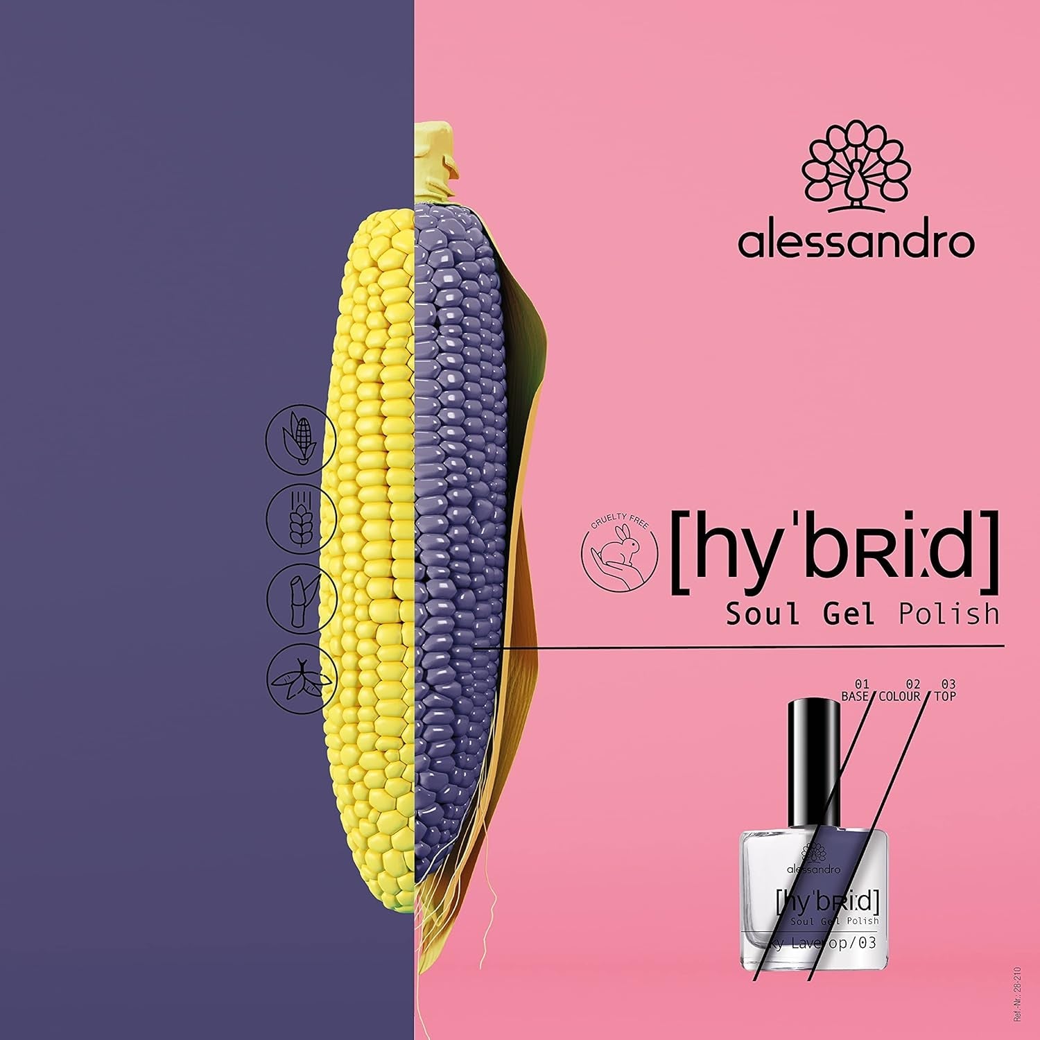 Oja HYBRID alessandro Blueberry Slush - albastru pastel - Unghii perfecte în doar 3 pași, fără LED - rezistă până la 10 zile! 8 ml