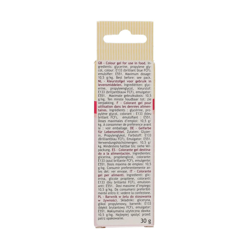 Funcakes Food Color Gel Aqua: Colorant alimentar foarte concentrat pentru aluat, cremă, fondant și marțipan. Dozare ușoară. Picătură individuală pentru a crea culori vibrante. Halal. 30 g.