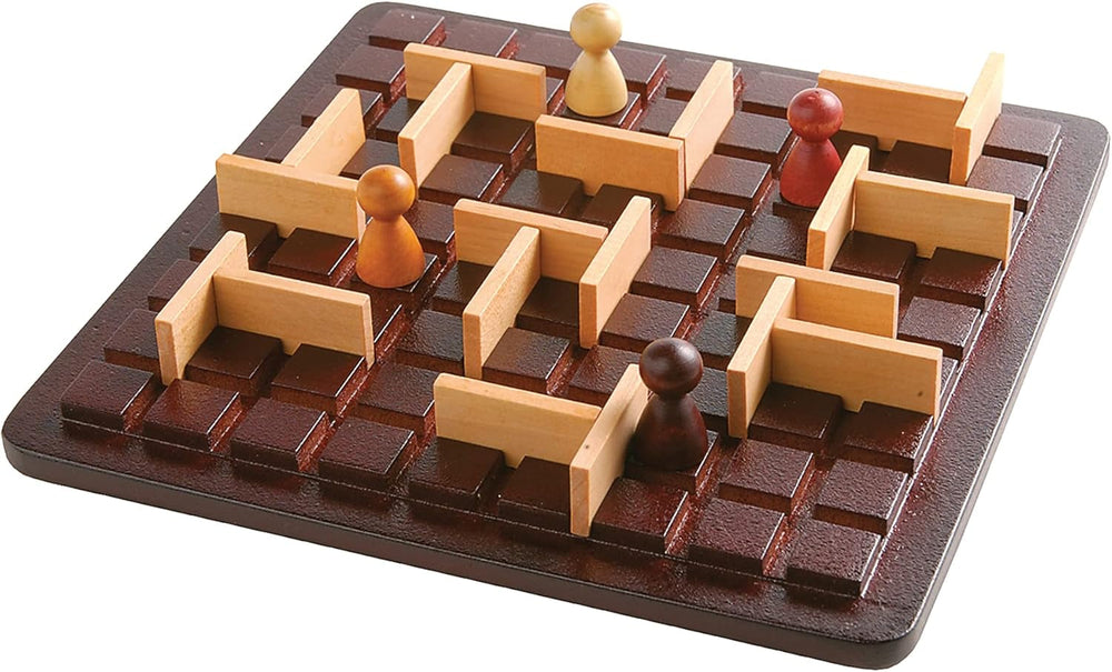 Gigamic, Quoridor Mini, joc de familie, joc din lemn, 2-4 jucători, vârste 8+, 15 minute, germană, multilingv, multicolor, colorat