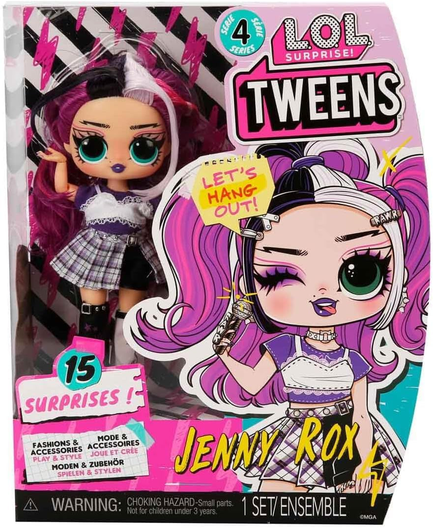 LOL Surprise! Păpușă la modă pentru preadolescenti, seria 4 - Jenny Rox - Despachetează 15 surprize și accesorii fabuloase - Cadou excelent pentru copii cu vârsta de 4 ani și peste
