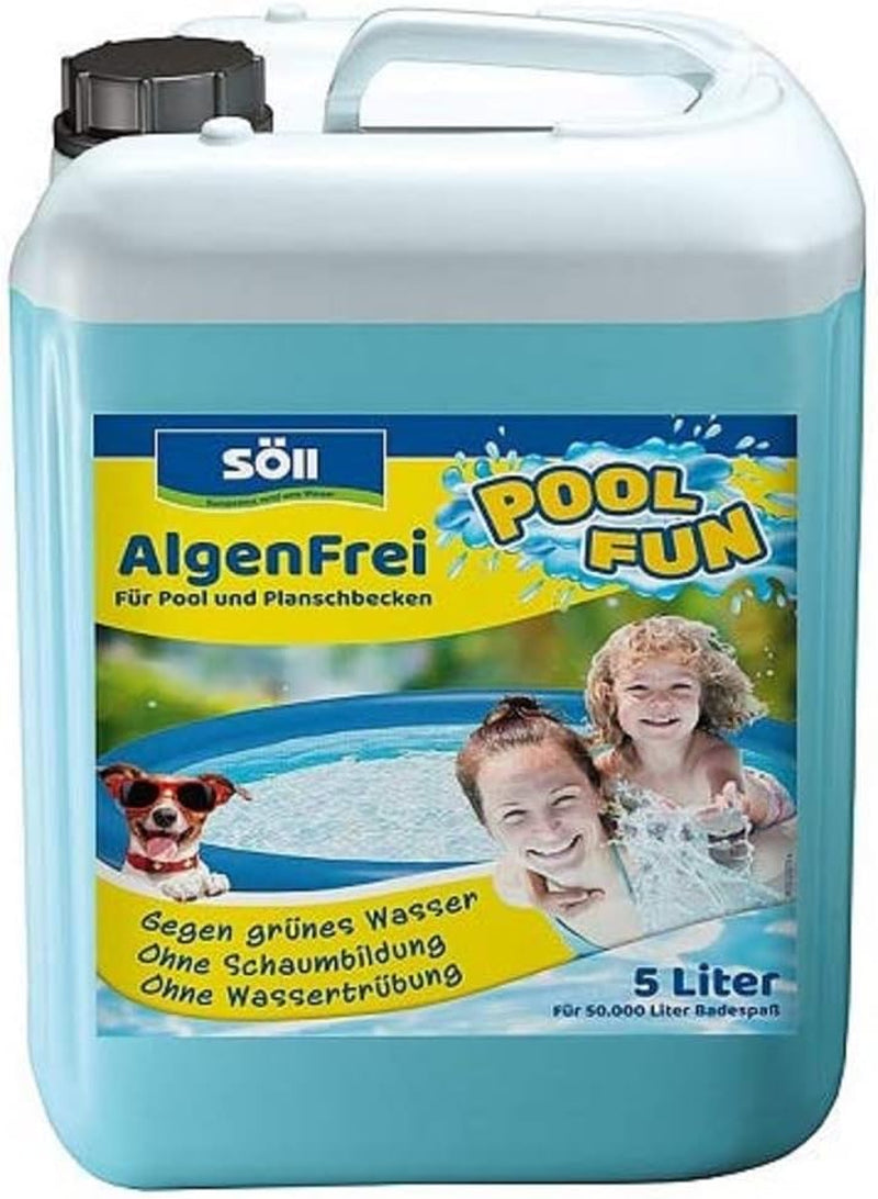 Söll 83690 PoolFun AlgaeFree 1 l - Soluție de curățare a piscinei împotriva algelor, îngrijirea apei pentru piscine, piscine pentru copii, piscine și jacuzzi-uri
