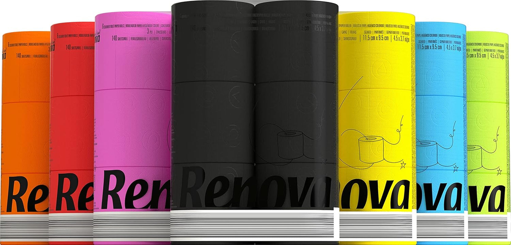 Hârtie igienică Renova Black Label de culoare neagră ( 6 role )
