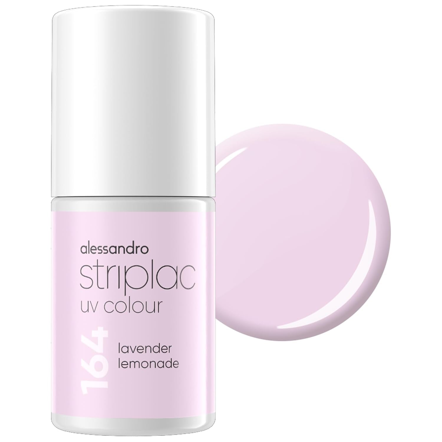 Oja UV alessandro Striplac Lavender Lemonade – Delicată și de lungă durată – Îndepărtare ușoară datorită tehnologiei de îndepărtare – Vegană și cruelty-free – 8 ml