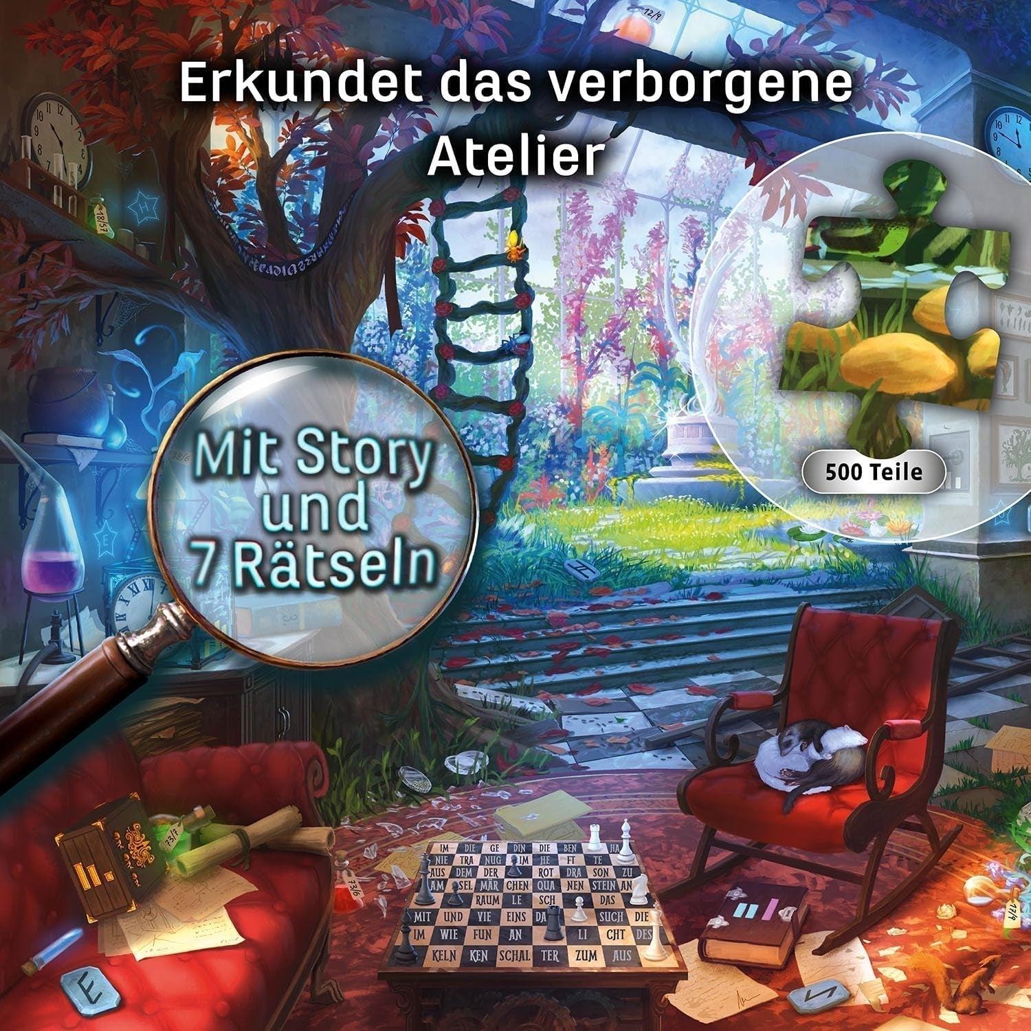 KOSMOS 683979 EXIT® - Puzzle: Studioul ascuns, puzzle de 500 de piese, pentru adulți și copii de la 10 ani, Escape Room Puzzle pentru începători cu puzzle-uri Puzzle Naty Shop