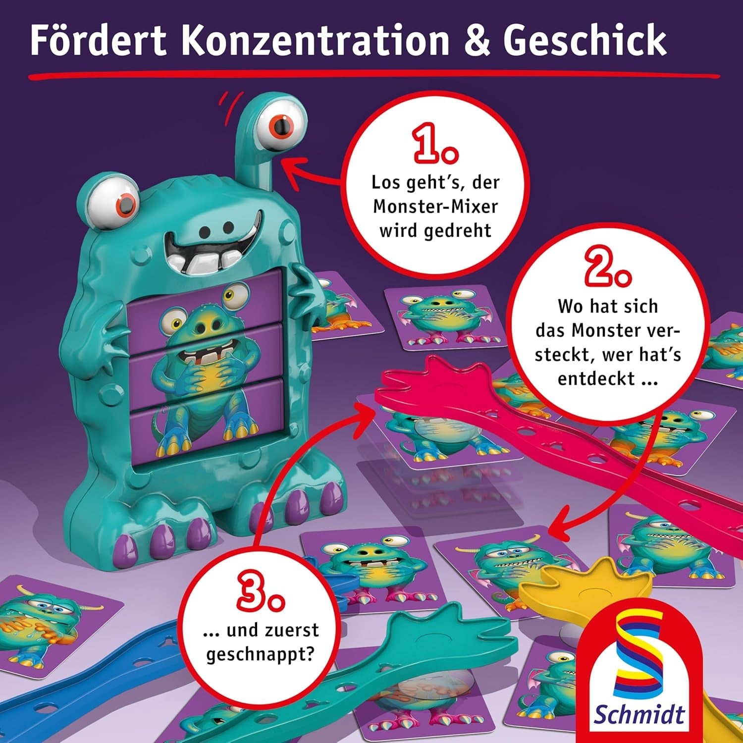 Schmidt Spiele 40557 Monster Hunters, Joc de acțiune, Colorat
