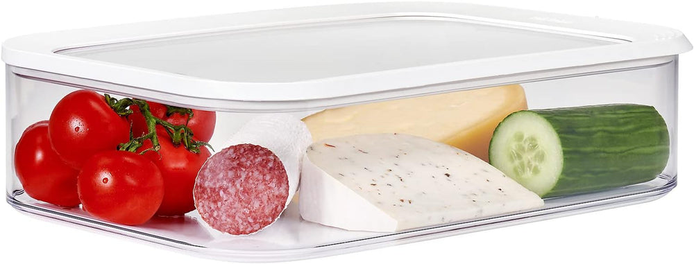 Mepal - Cutie de depozitare pentru frigider Modula XXL - Container pentru alimente cu capac - Organizator de bucătărie și cutie de depozitare din plastic - Organizator stivuibil și etanș pentru frigider - 4800 ml - Alb Cutii depozitare alimente Naty Shop Titlu implicit