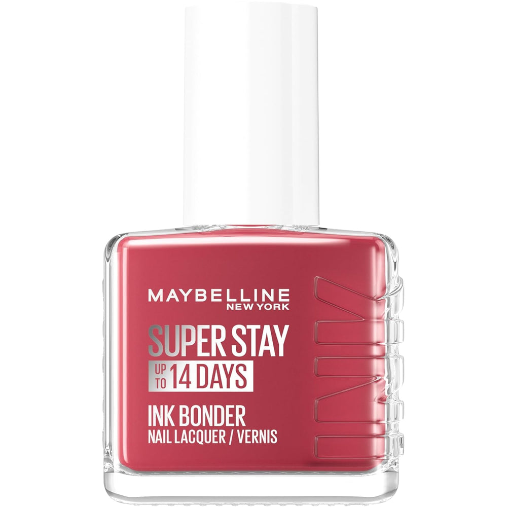 Oja Maybelline New York, culori intense și pigmentate, de lungă durată, întărește unghiile deteriorate, Superstay Ink Bonder, nuanța Really Rosy 202, 12 ml