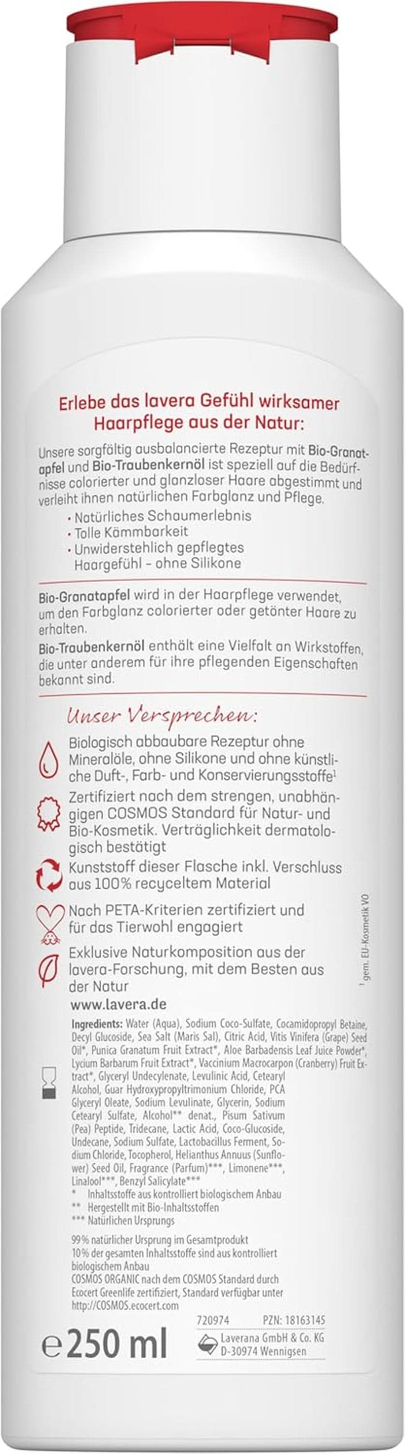 Lavera Care Shampoo Colour Shine & Care, vegan, 250 ml Duș și baie Naty Shop