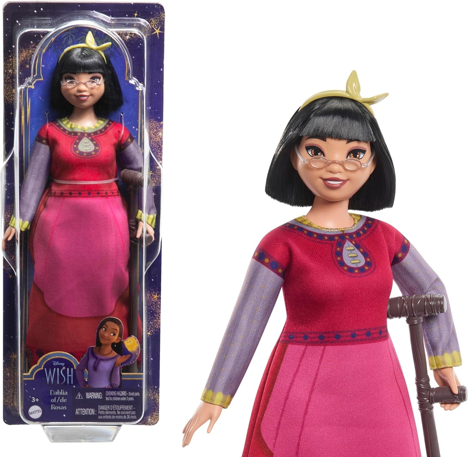 Păpușă Mattel Disney Wish Dahlia of Rosas și accesorii, păpușă de modă articulată, HPX24