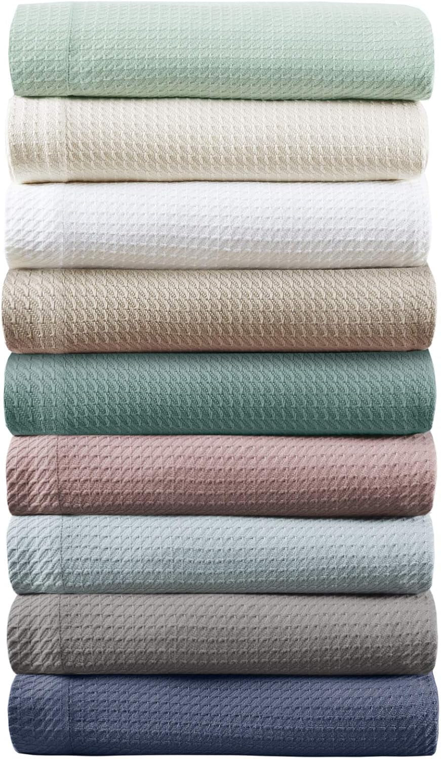 Madison Park 100% bumbac egiptean, respirabil, pătură confortabilă, tricotat premium, sezon de lux, acoperire ușoară pentru pat, canapea și canapea, pat Full/Queensize, Rose Plapumi si pilote Naty Shop