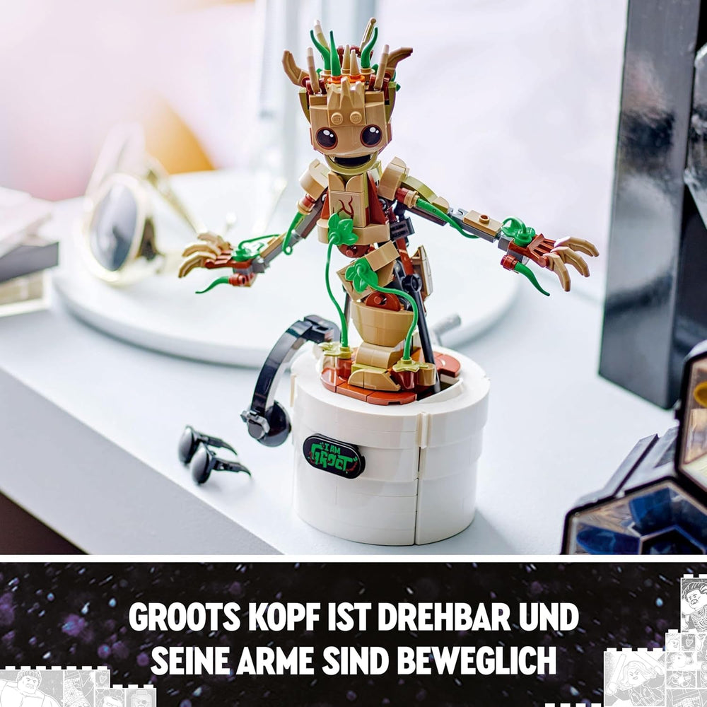 LEGO | Marvel Tanzender Groot - Animierte Minifigur eines Charakters aus Guardians of the Galaxy - Interaktives Spielset - Kreatives Spielzeug - Superhelden Geschenk für Jungen und Mädchen - 76297