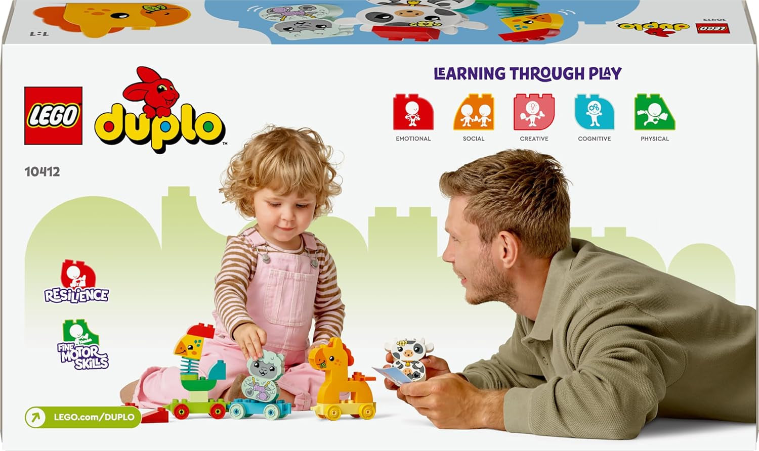 LEGO DUPLO My First Animal Train Set - Educational Toy for Toddlers - incl. Rooster, Horse, Lamb & Cow Farm Animal Figures, Birthday Gift for 1+ Year Old Boys & Girls - 10412