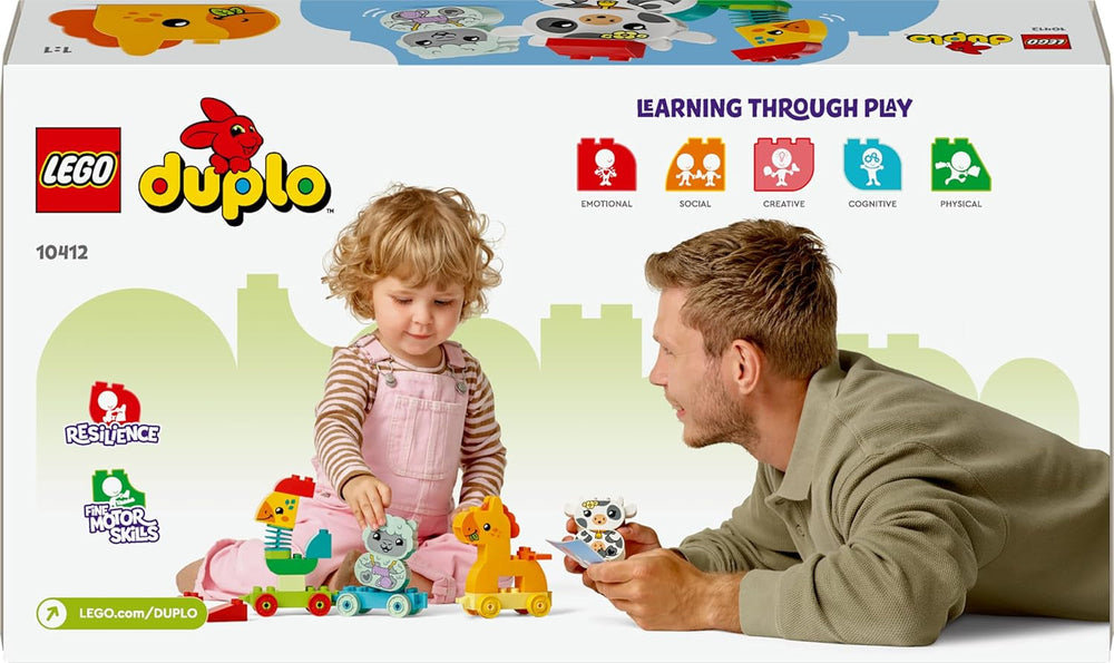 LEGO DUPLO My First Animal Train Set - Educational Toy for Toddlers - incl. Rooster, Horse, Lamb & Cow Farm Animal Figures, Birthday Gift for 1+ Year Old Boys & Girls - 10412