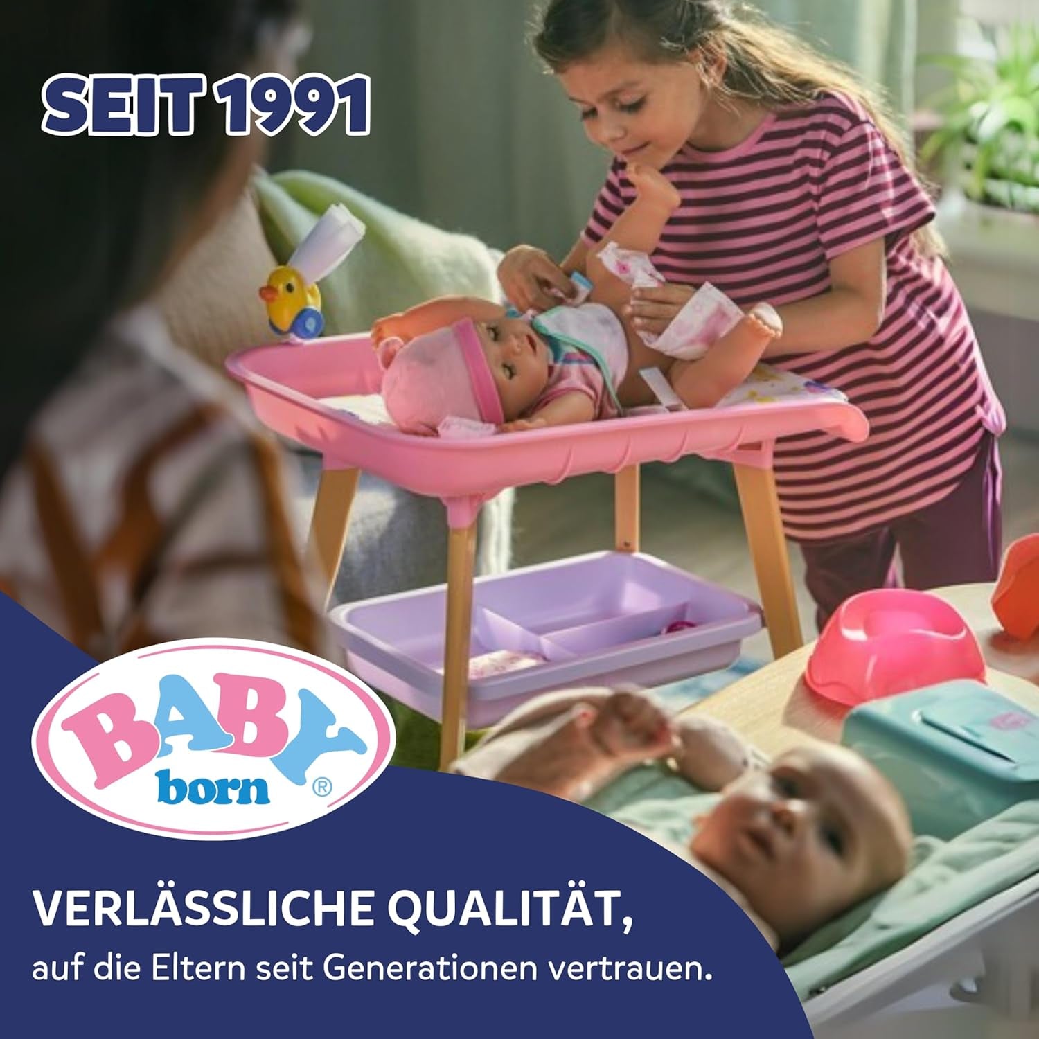 BABY Born Prima Mea Fată Înotătoare - Păpușă de 30 cm - Păpușă de baie cu mecanism de întors, impermeabilă - Funcționează fără baterii - Potrivită pentru copii de 1 an și peste