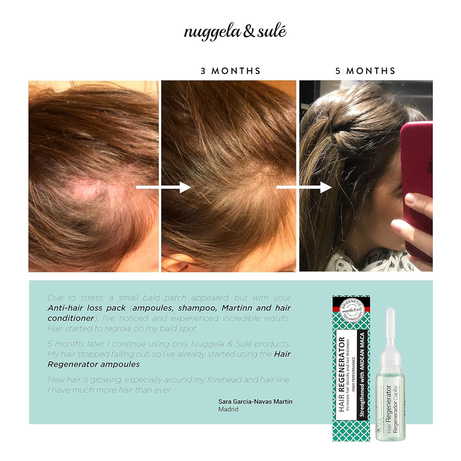 Nuggela & Sulé Regenerator de păr fiole, crește densitatea și rezistența părului Ingrijire par Nuggela