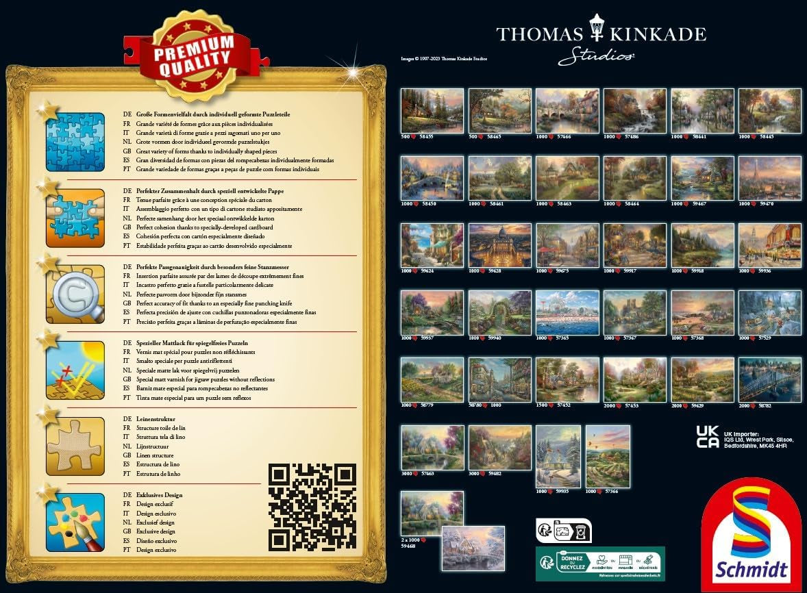 Schmidt Spiele 58785 Thomas Kinkade, New England Harbor, puzzle jigsaw 1000 piese, colorat Puzzle Naty Shop
