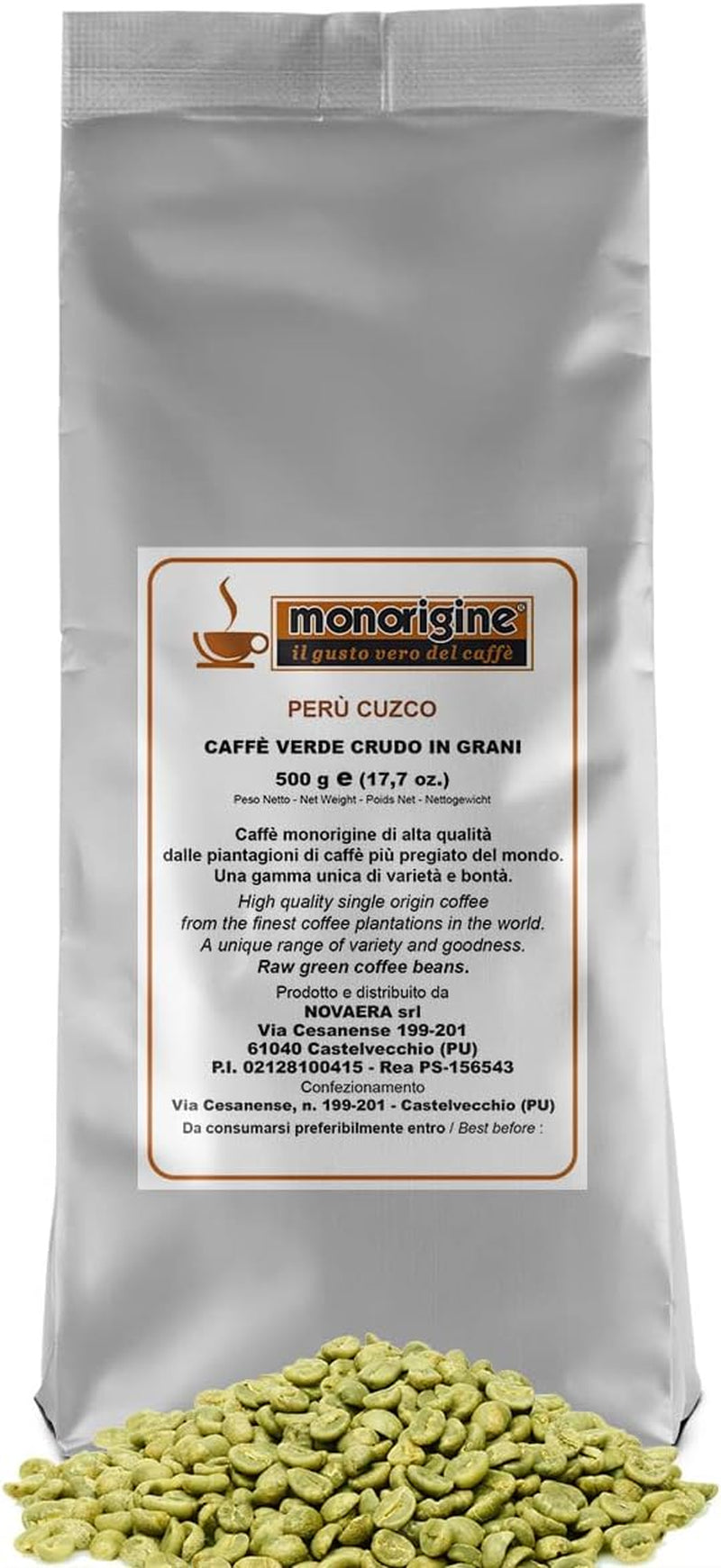 Boabe de cafea verde Arabica Perù Cuzco - 500 gr