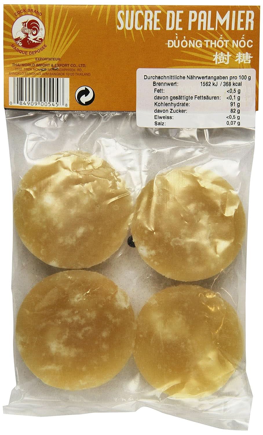 Palmzucker, Scheiben (1 X 200 G) Indulcitori Naty Shop