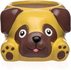 Ghivece ceramice Baker Ross „Pug” (2 bucăți) – pentru ca copiii să le picteze, să le decoreze și să le ofere cadou