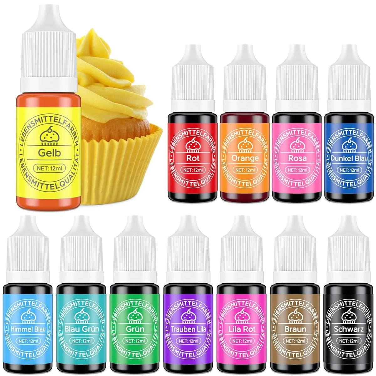 Set coloranti alimentari lichizi 12 x 12 ml Naty Shop Default Title