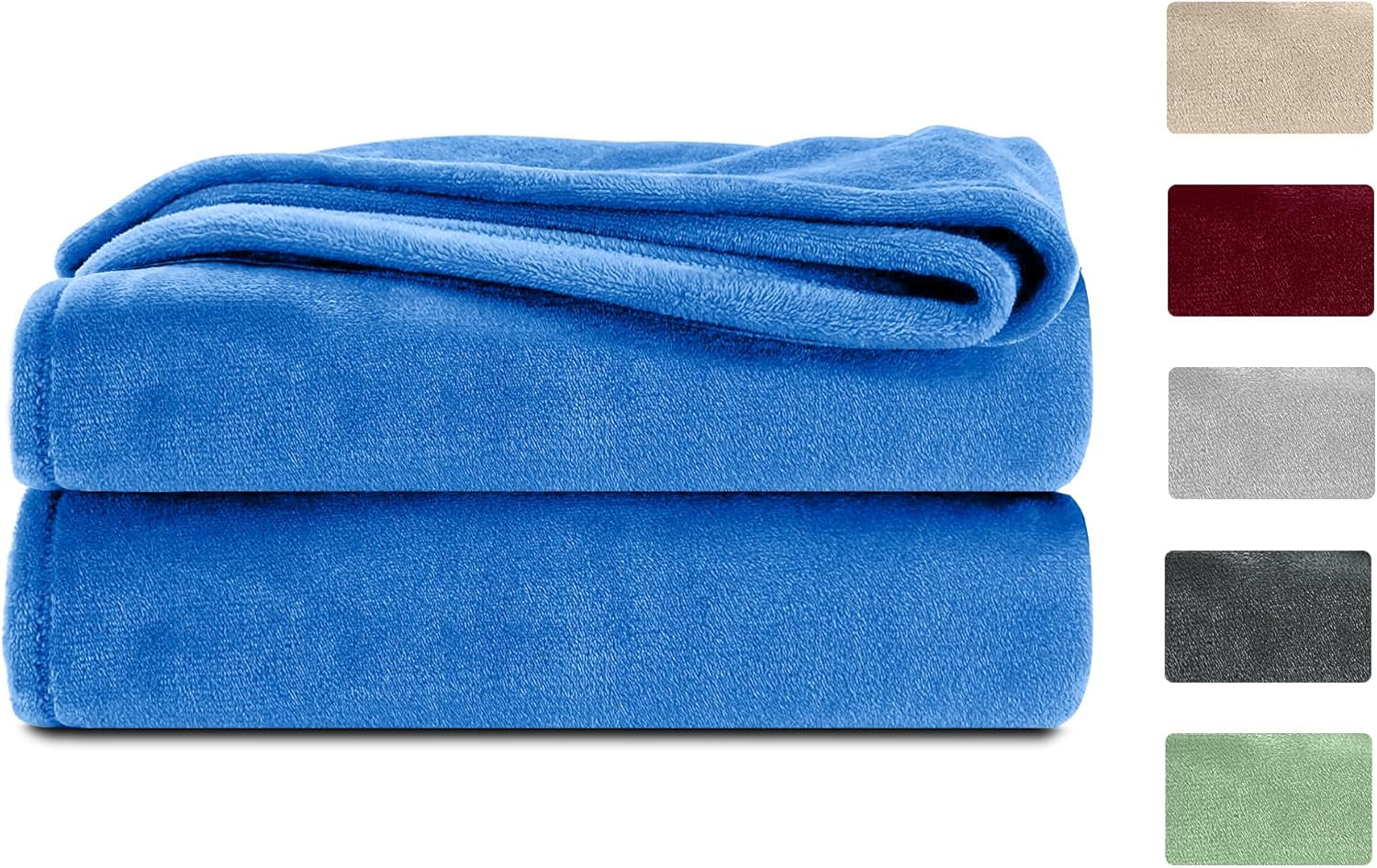 Komfortec pătură pufoasă, pătură confortabilă, pătură fleece, certificată Oeko-Tex, super moale, 150X200 Cm, 260 G/M², bej Paturi si Cuverturi Besuche den Komfortec-Store Albastru 150 X 200 Cm