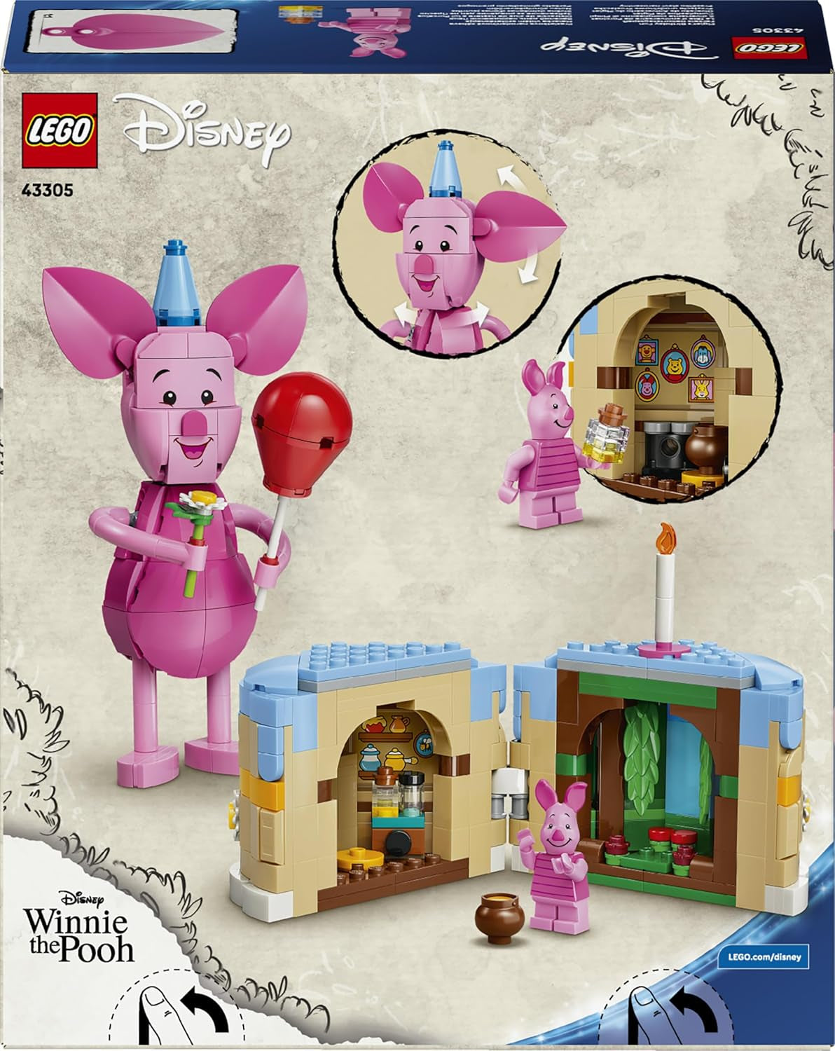 LEGO | Disney Ferkels Geburtstagsspaß - Spielzeug mit niedlicher Tierfigur, Geburtstagskuchen & Sammler Minifigur - Geschenkidee für Mädchen ab 9 Jahren & Fans - 43305