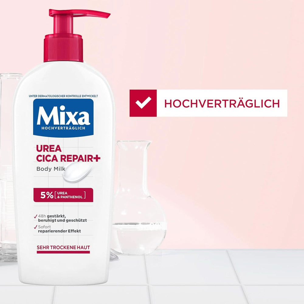 Mixa Urea Cica Body Lotion XXL, Cu uree și pantenol regenerant, Lapte de corp calmant și protector, Pentru piele uscată, 400 ml Duș și baie Naty Shop