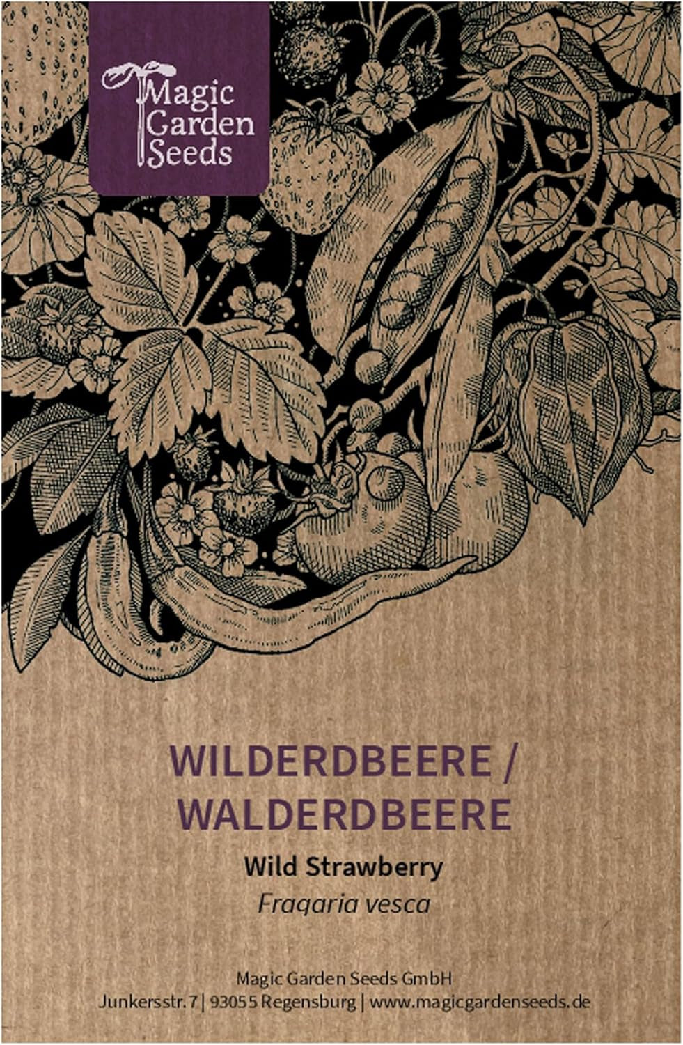 Magic Garden Seeds - Samentüte Wilderdbeere/Walderdbeere (Fragaria Vesca) - Ca. 300 Obstsamen - Aromatische, Alte Sorte - Obst Samen - Garten Geschenk