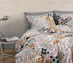 MARIMEKKO Set de lenjerie de pat Queen, lenjerie de pat din bumbac percale cu fețe de pernă asortate, decor de casă pe tot parcursul anului (Pieni Letto, Multicolor, pat Queen size) Plapumi si pilote Naty Shop