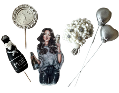 Set 6 decoratiuni comestibile din pasta de zahar, Beautiful Lady, Party Decoratiuni din Pasta de Zahar Naty Shop