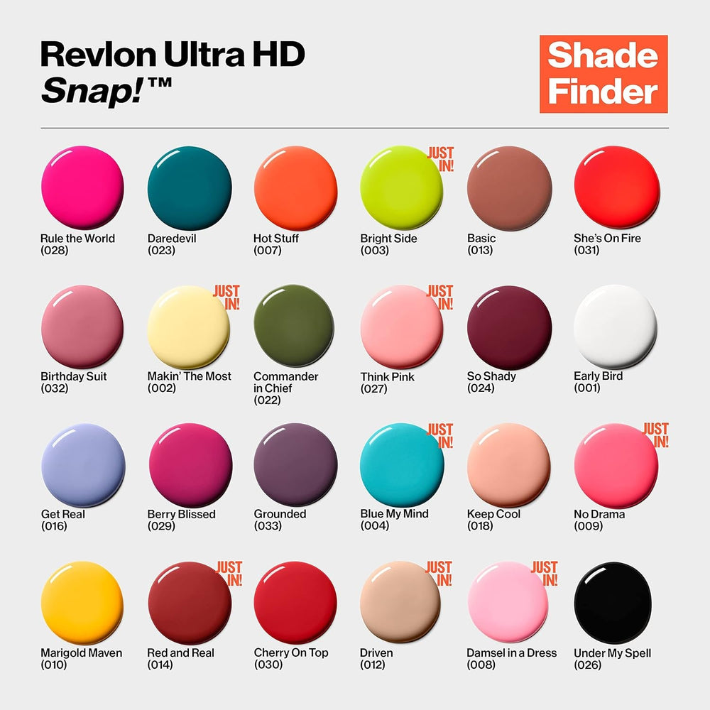 Oja Revlon Ultra HD Snap, formulă vegană de lungă durată, uscare rapidă și acoperire completă într-un singur strat, culoare (8 ml), roșu și negru (014), unisex