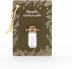 24 X Kleiner Wunscherfüller "Frohe Weihnachten" | Echtes Pusteblumen-Schirmchen Im Glas Als Geschenkanhänger | Ewig Haltbar | Perfekt Als Geldgeschenk, Geschenkanhänger & Kleine Besonderheit