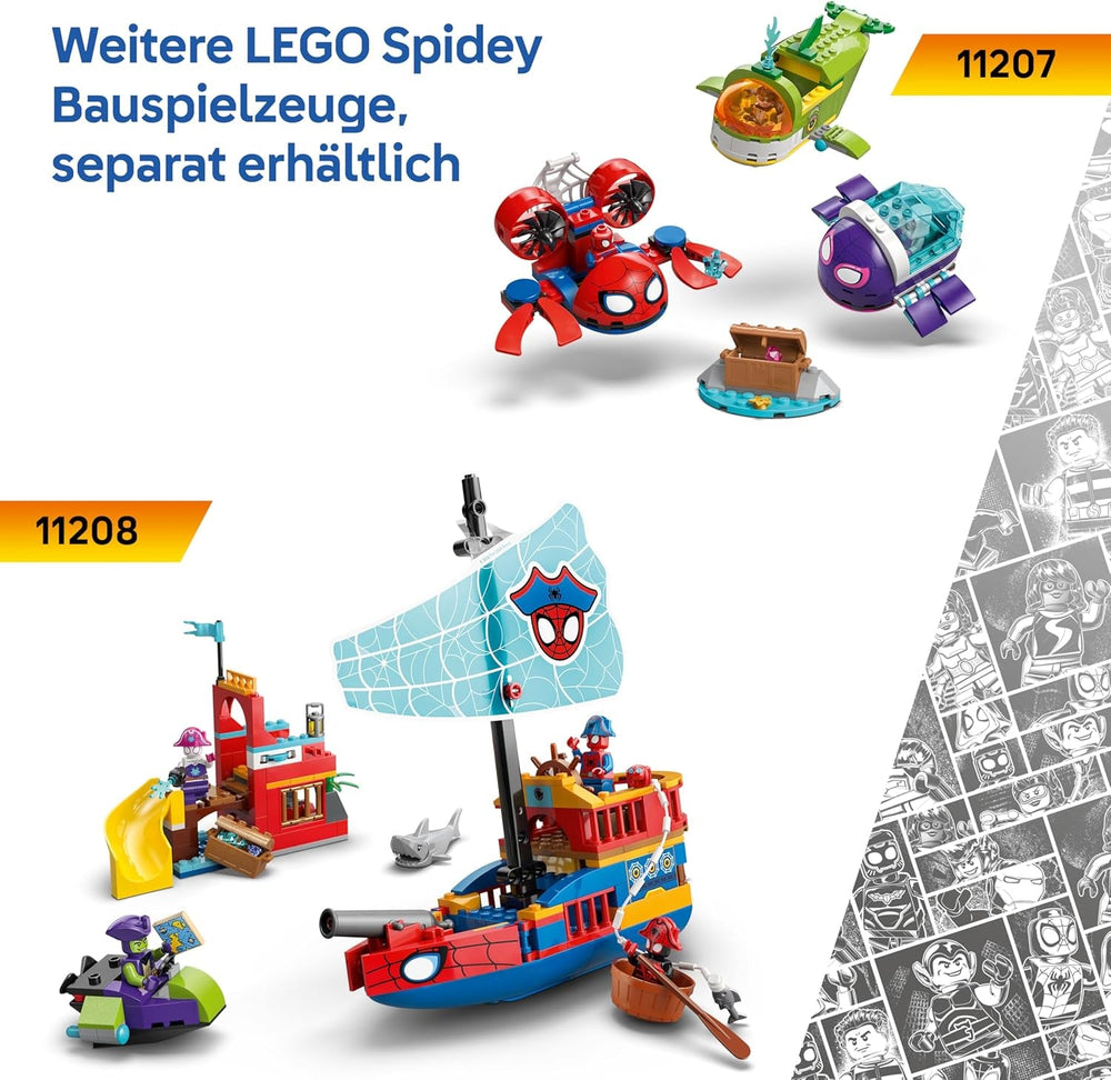 LEGO ǀ Marvel Spidey und Seine Super-Freunde Spidey auf Motorrad vs. Rhino - Superhelden Spielzeug mit Motorrad und 2 Minifiguren - Geschenk für Jungen ab 4 Jahren und Fans der Serie - 11206