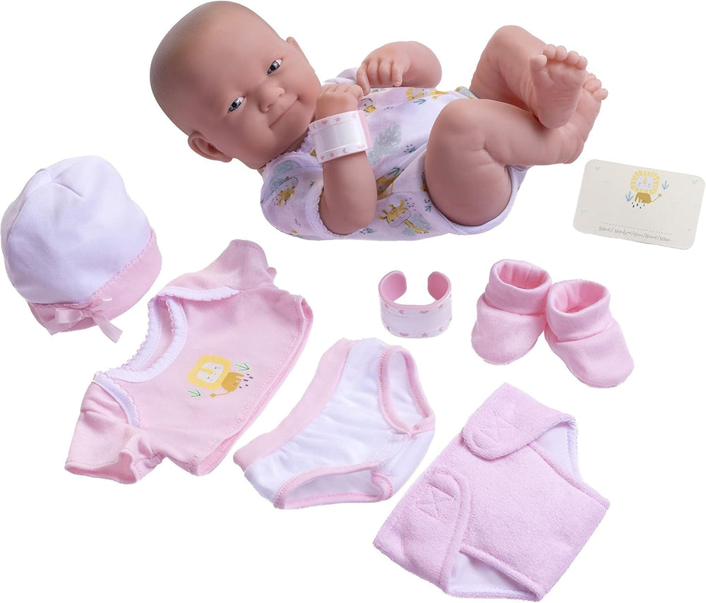 JC TOYS (18543_A Babypuppe, mit 8-teiligem Zubehör-Set, 36 cm