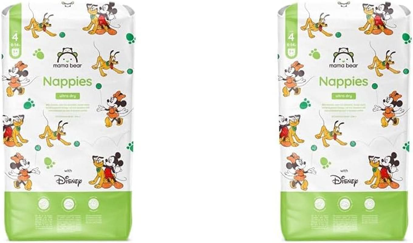 Scutece Mama Bear Disney Ultra Dry mărimea 4 (8-14 kg), alb, 84 bucăți (1 pachet) Naty Shop Mărimea 4 (8-14 kg) (pachet de 2) Pachet individual