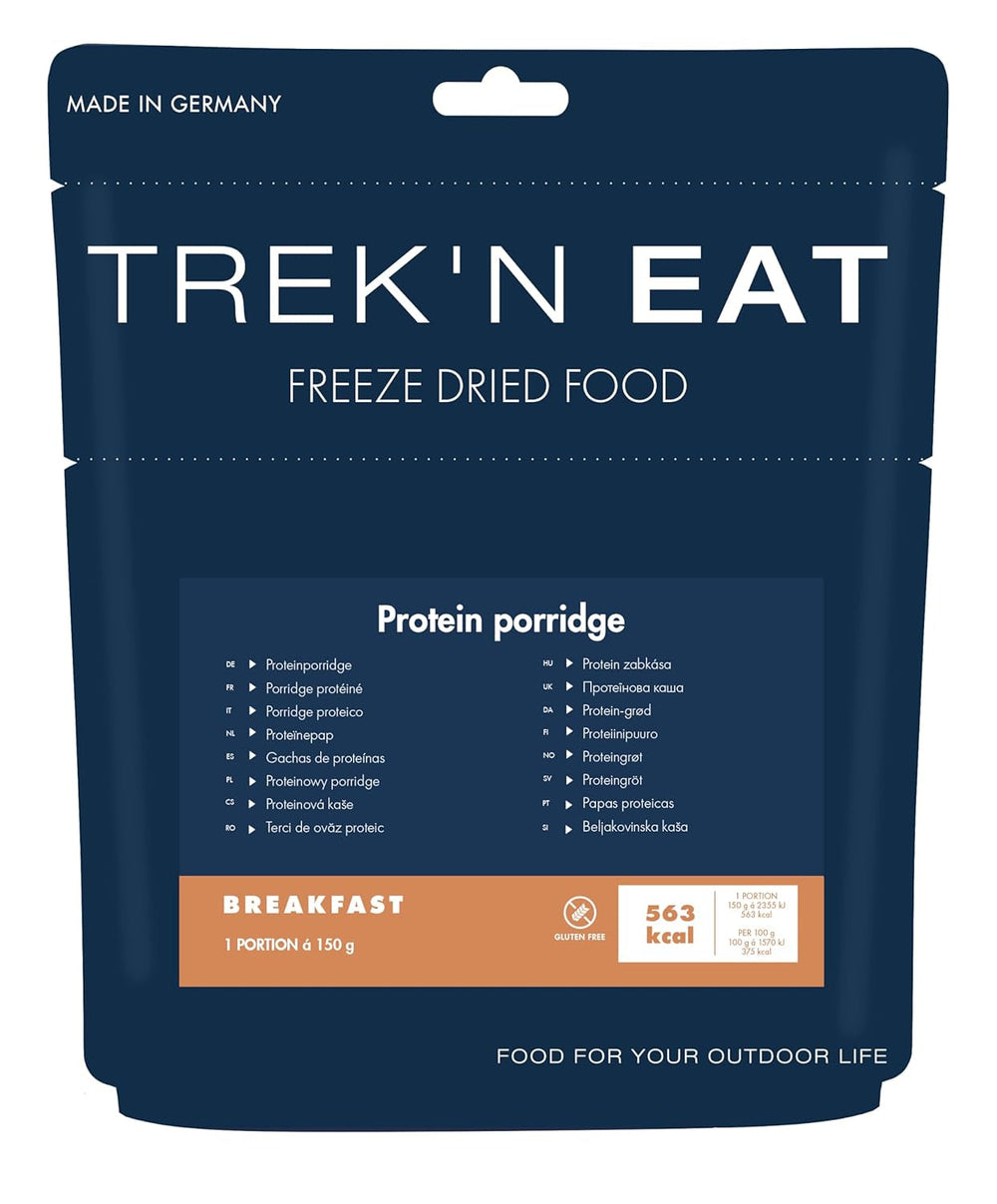 Terci proteic Trek'n Eat – Mic dejun bogat în proteine pentru exterior | Masă liofilizată pentru camping, drumeții și expediții | Sățios, rapid de preparat, ideal pentru deplasare