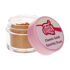 Funcakes Sparkle Dust Classic Gold: Pudră colorată strălucitoare pentru alimente, pentru decorarea torturilor, certificată Halal