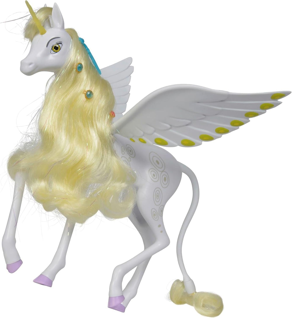 Simba 109480093 - Mia and Me Unicorn Onchao, cu aripi mobile, agrafe de păr, perie de coafat, cal de jucărie, ponei, Centopia, vârste 3+, roz