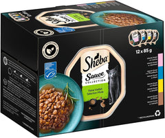 Colecție de sosuri Sheba Tray Multipack, varietate fină MSC, 4x12x85g